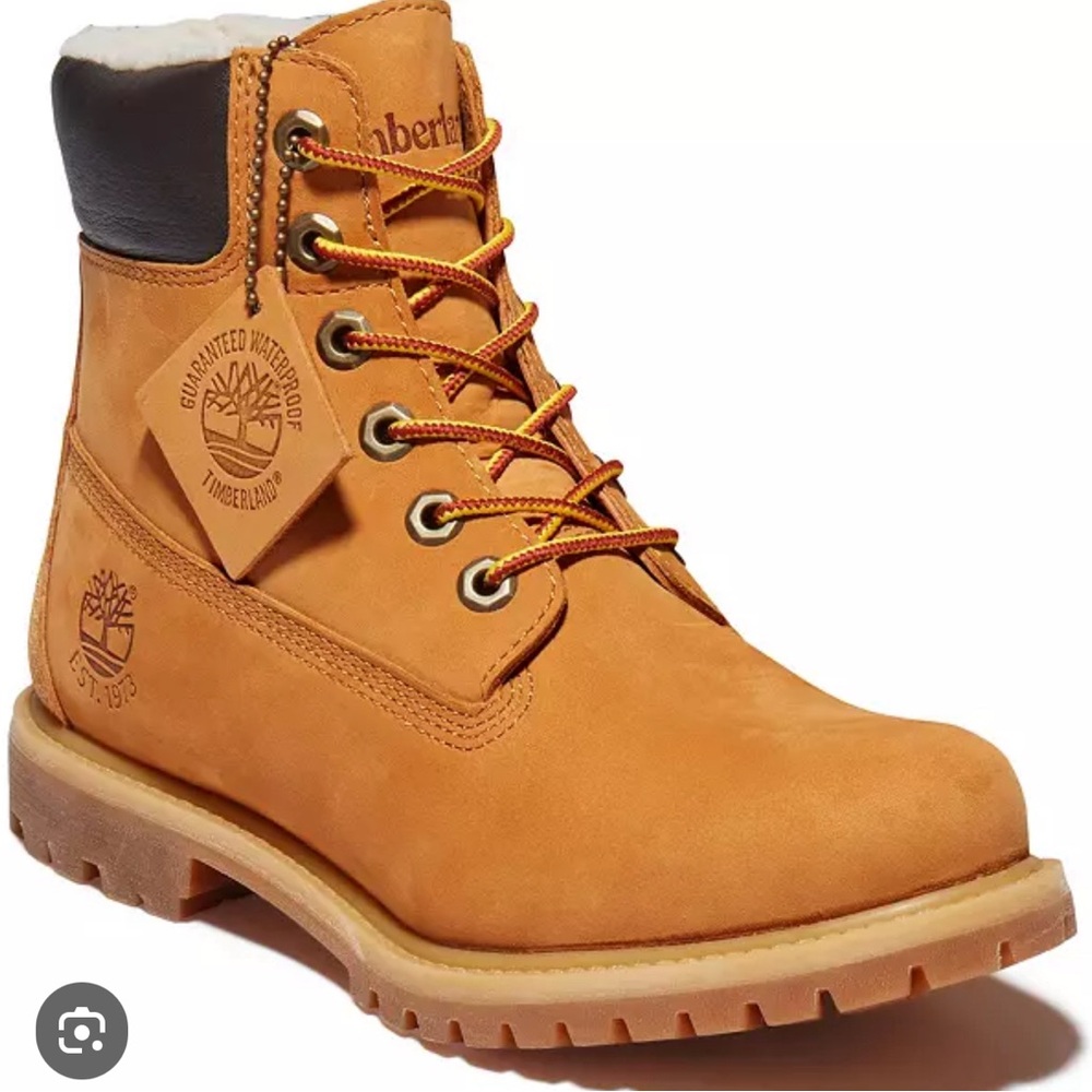 Timberland premium 6IN WITH warm lining wheat Nubuck, Only worn 1 time.